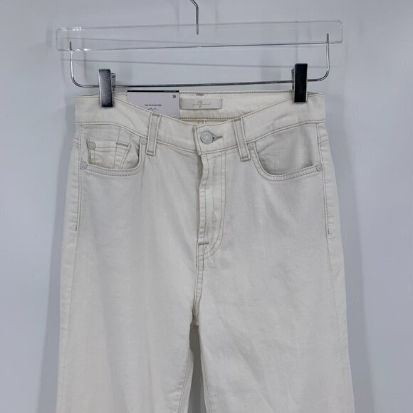 7FAMK Modern Dojo trouser flare jeans cream pants Sunset Boulevard women new 26 - Picture 4 of 6